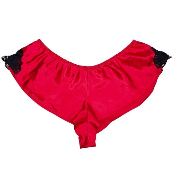 NEW Torrid Red Satin Lingerie Shorts Black Lace Plus Size 1X - Picture 1 of 6